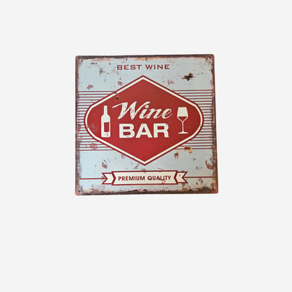 Blechschild Wine Bar 30x30cm