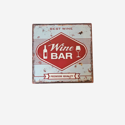 Blechschild Wine Bar 30x30cm