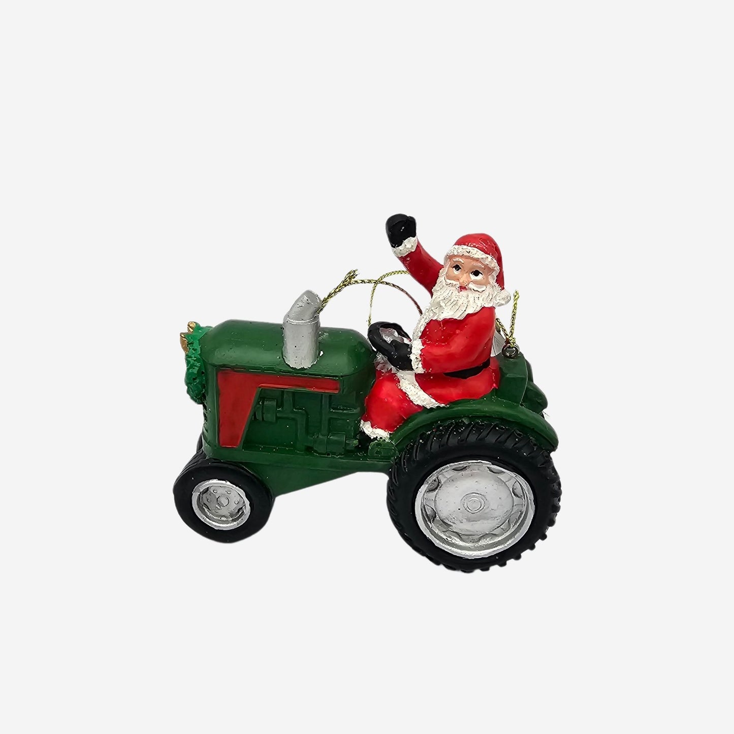 Kerstman op tractor Kerstornament/kerstboomhanger Kurt S. Adler