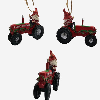 Kerstkabouter op tractor Kerstornament/kerstboomhanger Kurt S. Adler