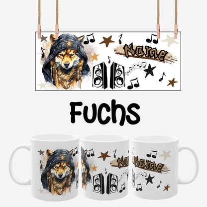 „Hip Hop Tiere“ Tasse personalisiert