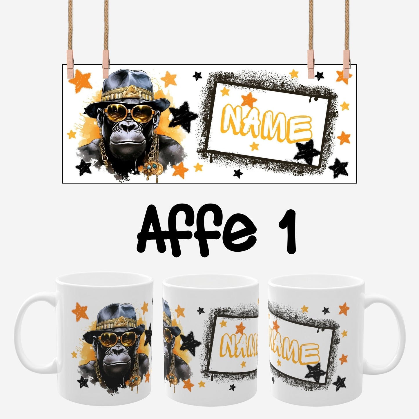 „Hip Hop Tiere“ Tasse personalisiert