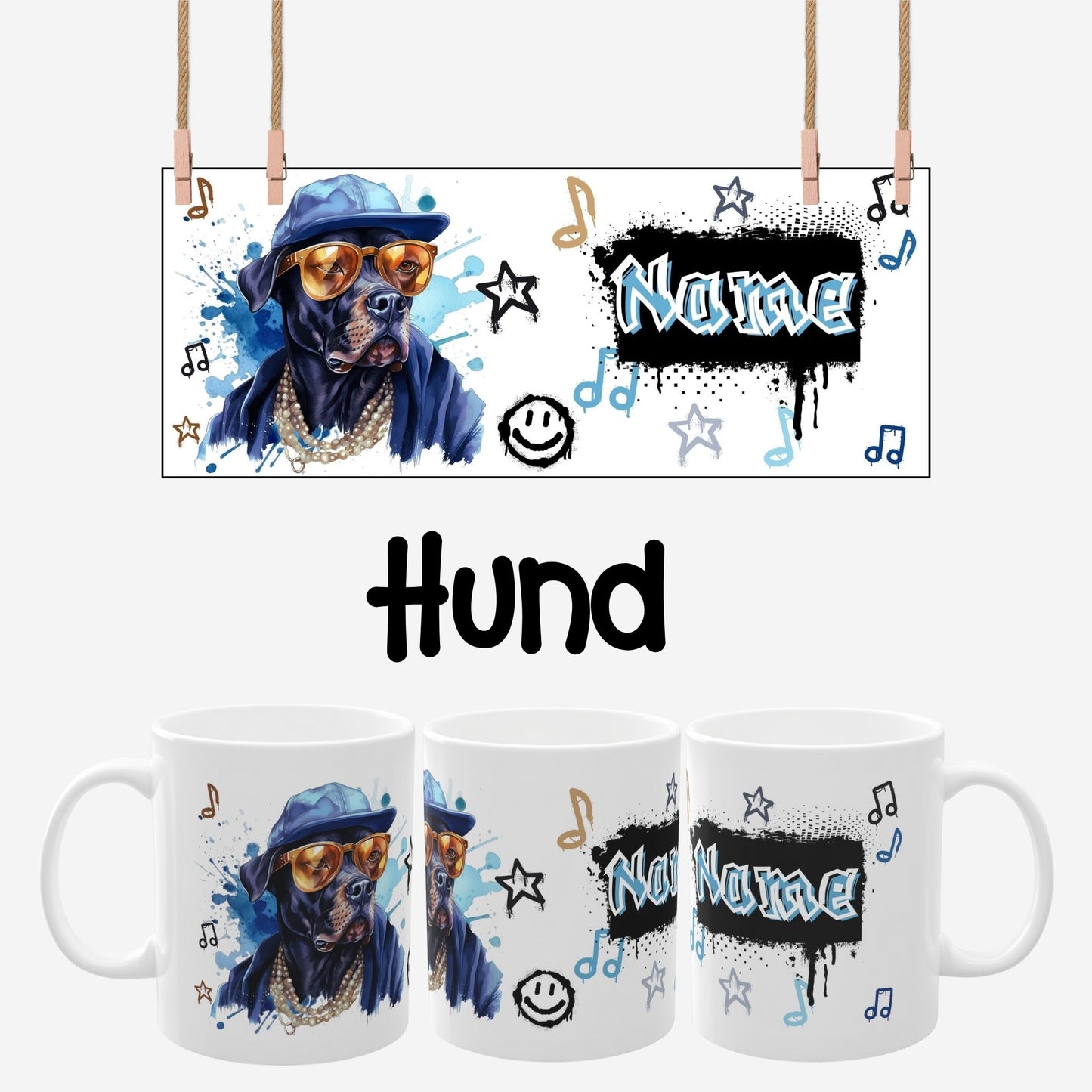 „Hip Hop Tiere“ Tasse personalisiert