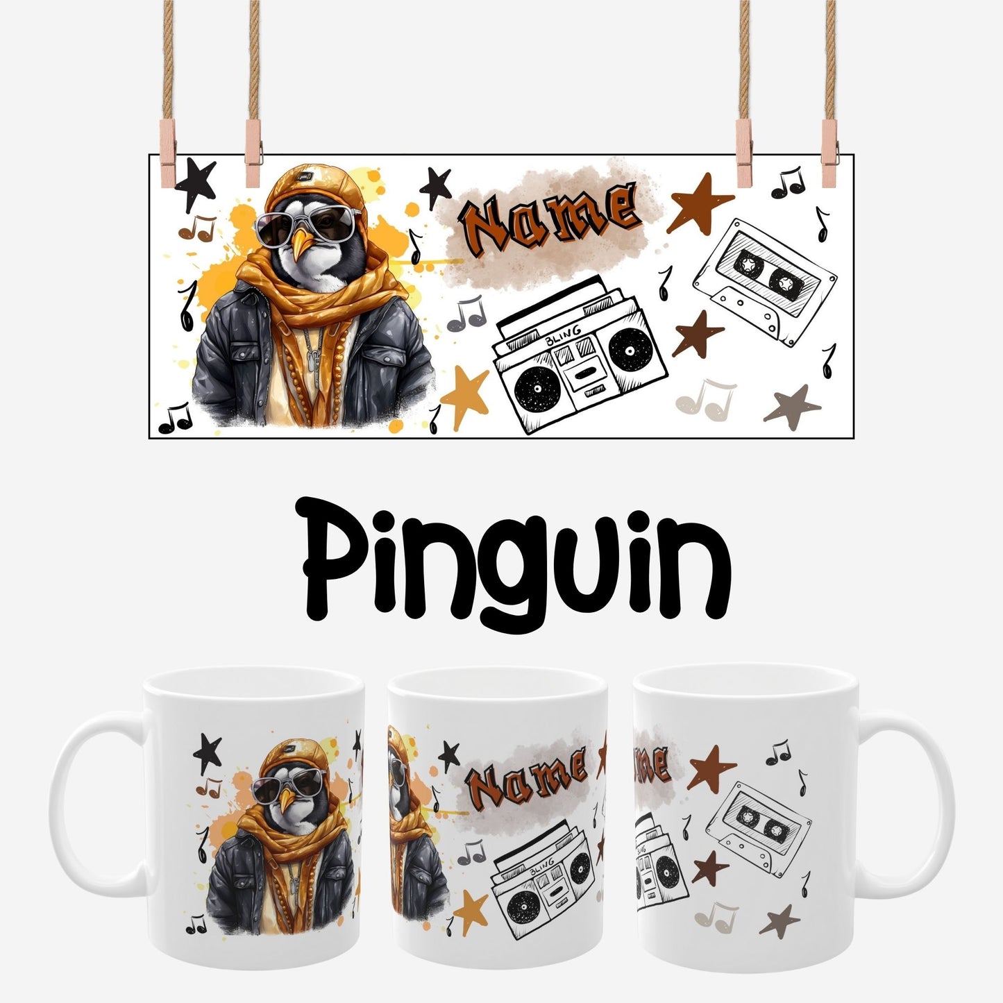 „Hip Hop Tiere“ Tasse personalisiert