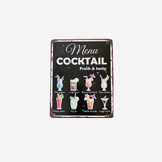 Blechschild Cocktail Rezepte 20x25cm