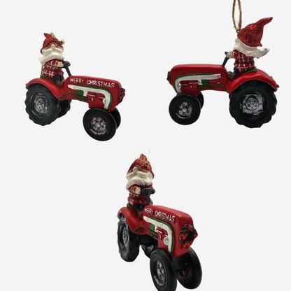 Christmas Gnome on Tractor Christmas Ornament/Christmas Tree Pendant Kurt S. Adler