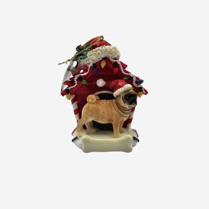 Hundehütte mit Mops Weihnachtsbaumanhänger Kurt S. Adler