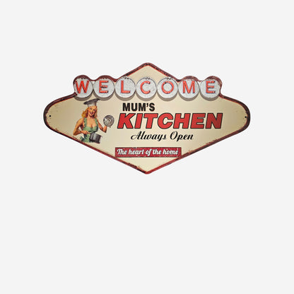 Blechschild Welcome Mum’S Kitchen 49x27cm