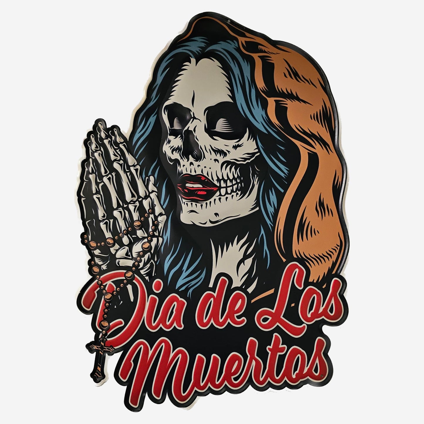 Blechschild Tag der Toten Dia de Los Muertos Mexiko Totenkopf