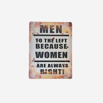 Blechschild Men and Women 25x33cm