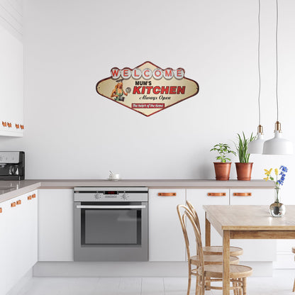 Blechschild Welcome Mum’S Kitchen 49x27cm