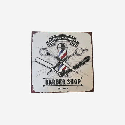 Blechschild Barber Shop 30x30cm